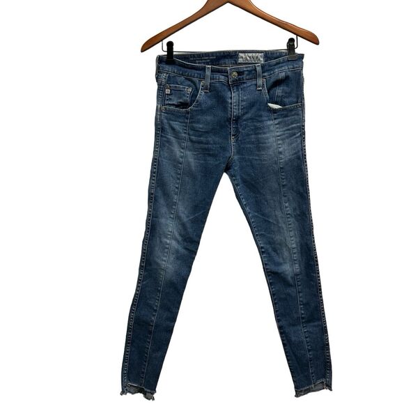 AG Jeans Denim - AG Jeans Farrah Ankle - High Rise Skinny Patch Blue Size 29